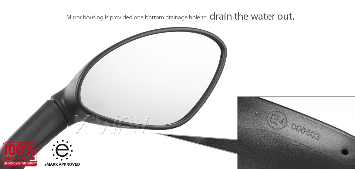 KiWAV OEM replacement mirror right hand RH compatible for BMW C600/C650 Sport 11~20