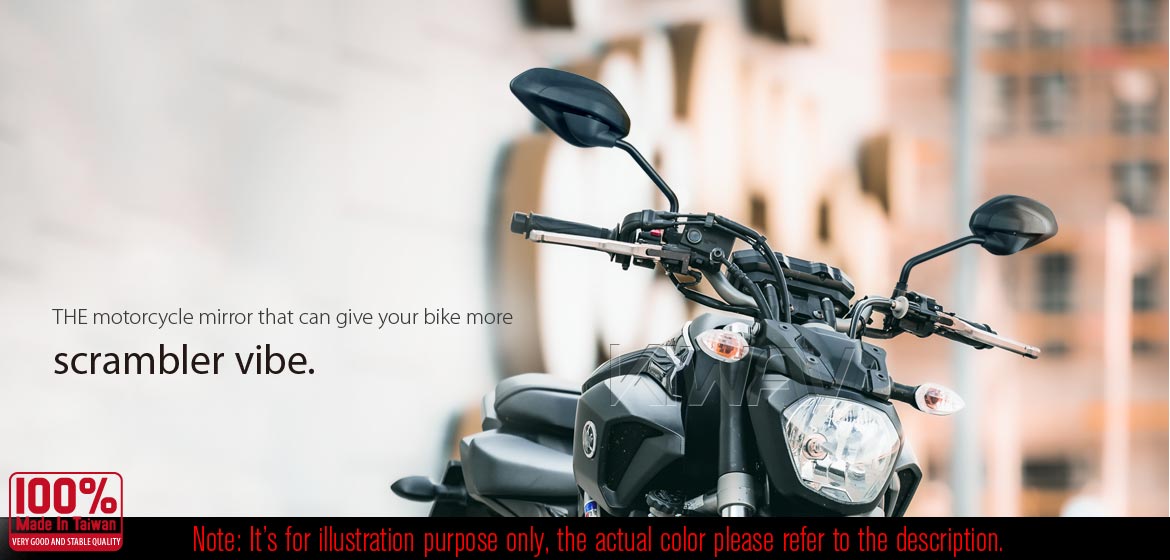 KiWAV rear view mirror universal fit for most M10 mirror thread motorcycles, ATVs, a left-hand a piece