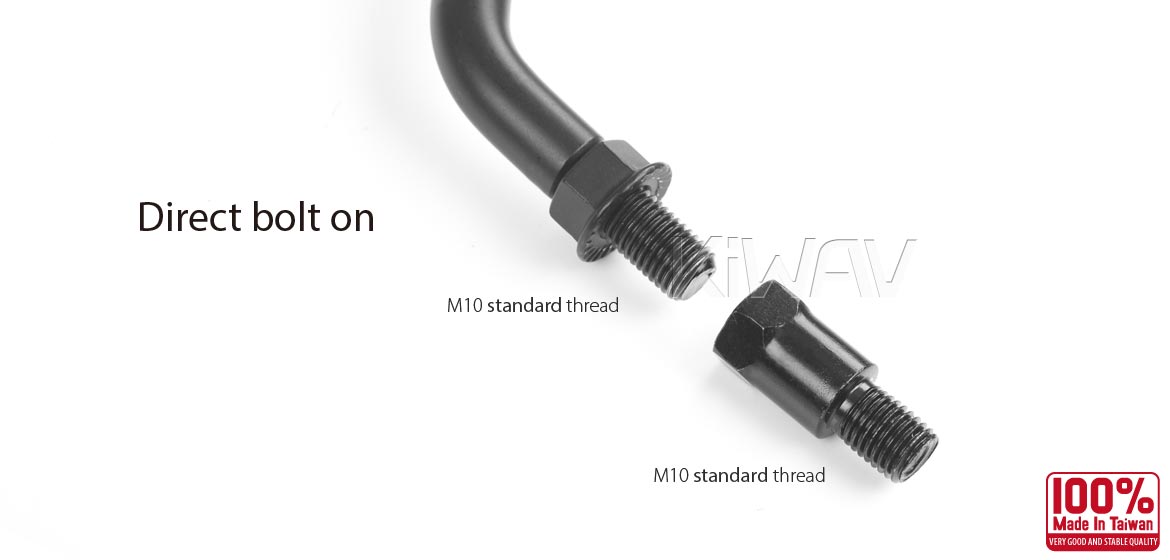 KiWAV rear view mirror universal fit for most M10 mirror thread motorcycles, ATVs, a left-hand a piece