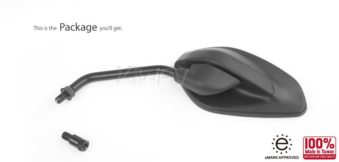 KiWAV rear view mirror universal fit for most M10 mirror thread motorcycles, ATVs, a left-hand a piece