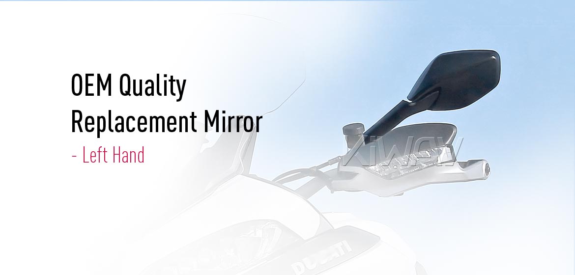 KiWAV OEM replacement mirror glass left hand compatible for Ducati Multistrada 1200 2015~2017