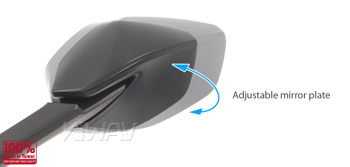 KiWAV OEM replacement mirror glass left hand compatible for Ducati Multistrada 1200 2015~2017