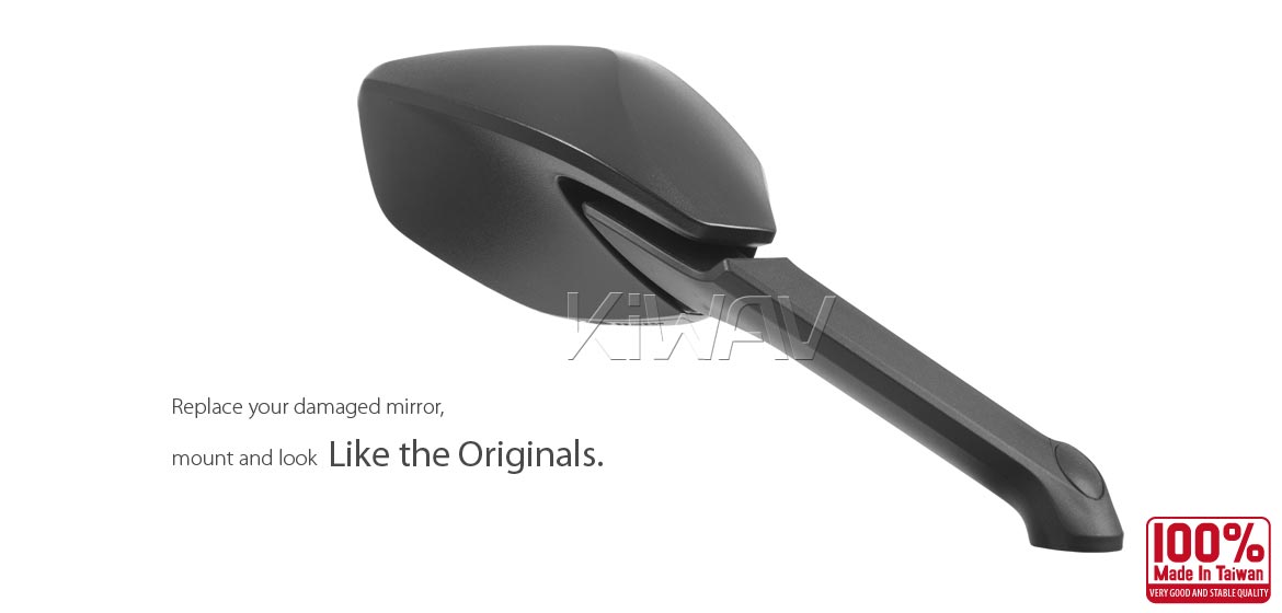 KiWAV OEM replacement mirror glass right hand compatible for Ducati Multistrada 1200 2015~2017