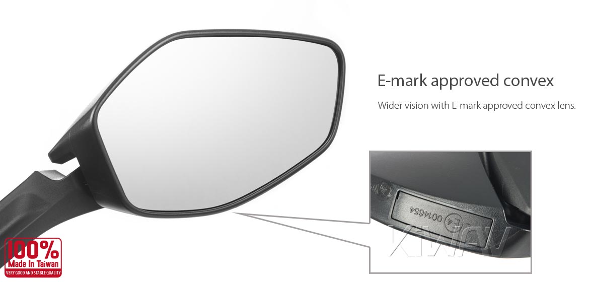 KiWAV OEM replacement mirror glass right hand compatible for Ducati Multistrada 1200 2015~2017