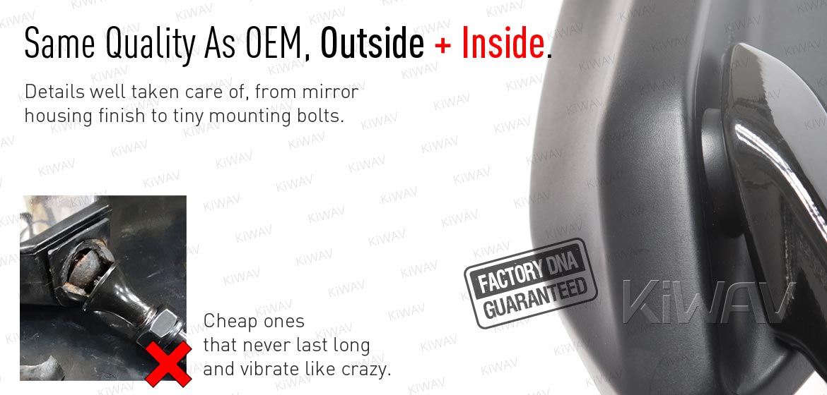 KiWAV OEM replacement mirrors FD916 for Ducati Diavel left hand