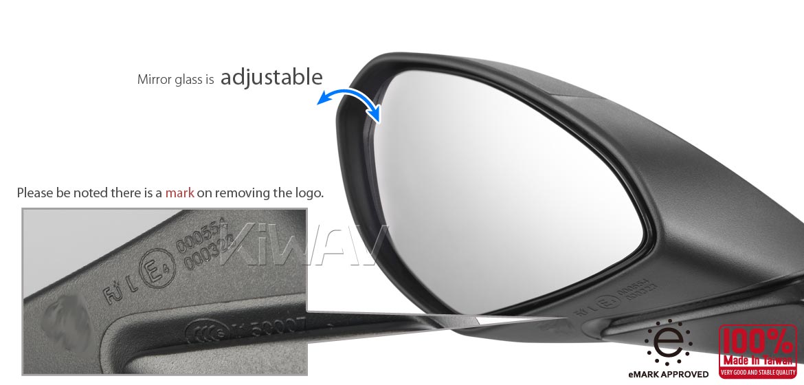 KiWAV OEM replacement mirror glass left hand compatible for Ducati Super Sport