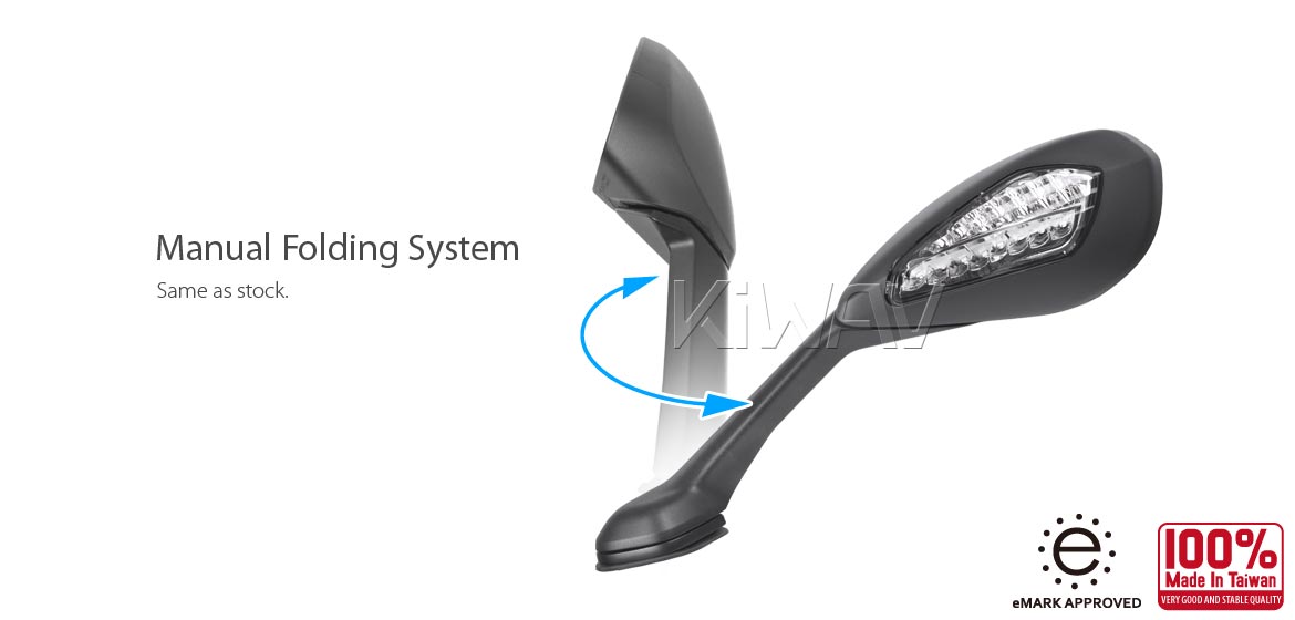 KiWAV OEM replacement mirror glass left hand compatible for Ducati Super Sport