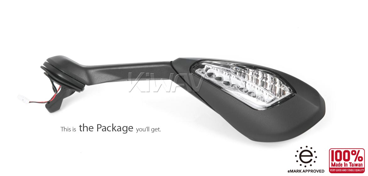 KiWAV OEM replacement mirror glass left hand compatible for Ducati Super Sport