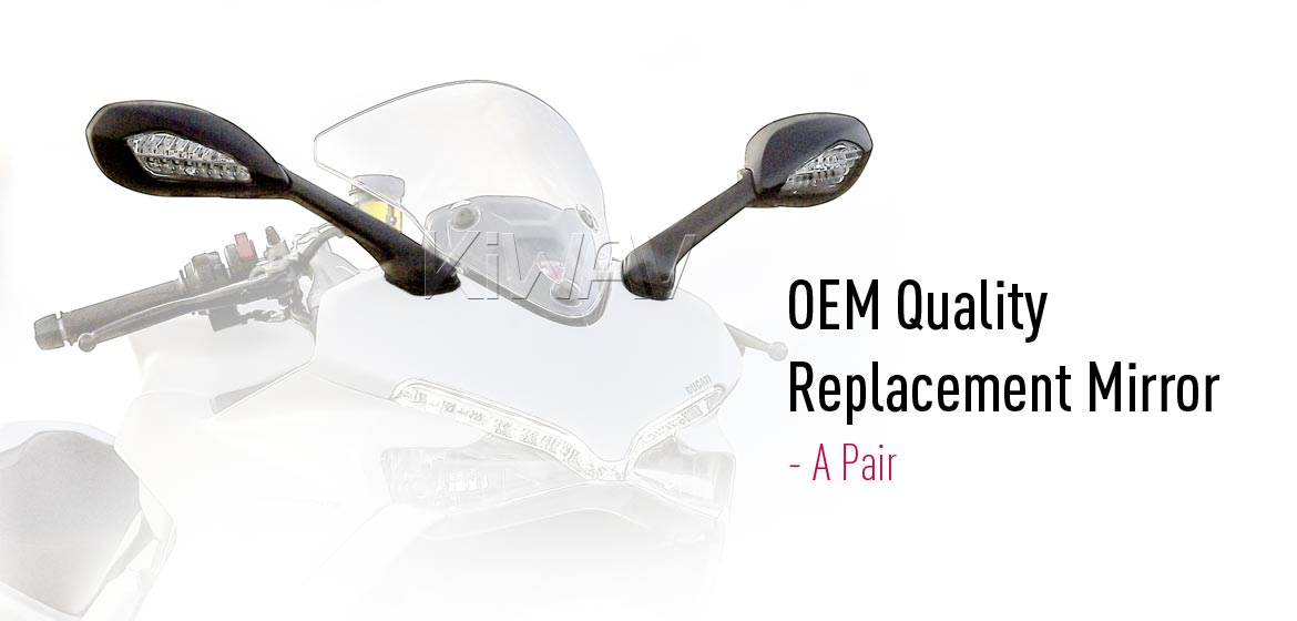 KiWAV OEM replacement mirror glass a pair compatible for Ducati Super Sport