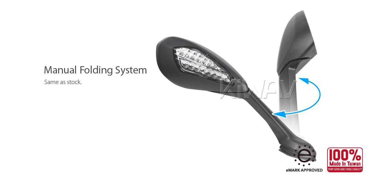 KiWAV OEM replacement mirror glass right hand compatible for Ducati Super Sport