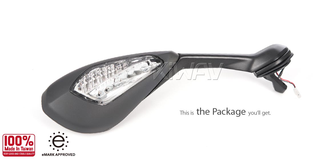 KiWAV OEM replacement mirror glass right hand compatible for Ducati Super Sport