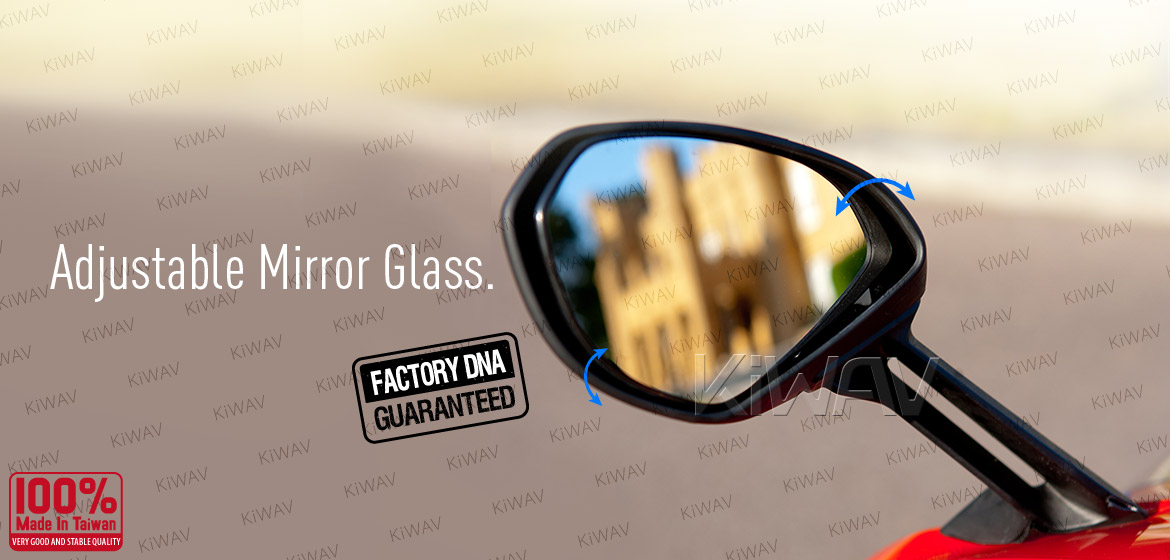 KiWAV OEM quality replacement mirror FD-981 for Ducati Panigale 1299 black with LED turn signal