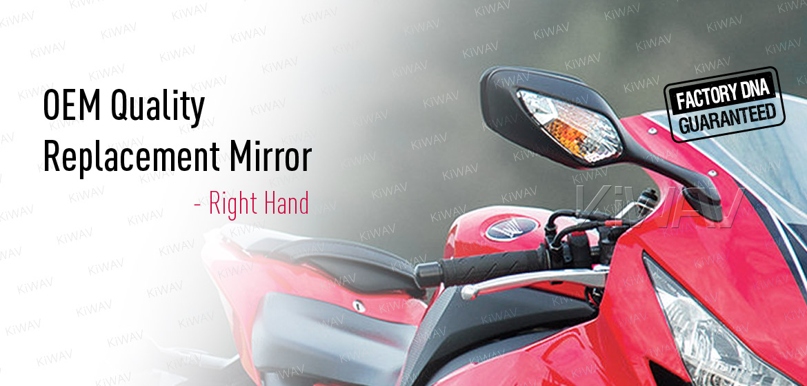 KiWAV OEM quality replacement mirror FH-300 for Honda CBR1000RR black with turn signal
