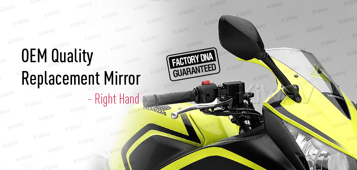 KiWAV OEM quality replacement mirror FH-982 for Honda CBR 300R 14'-16' black