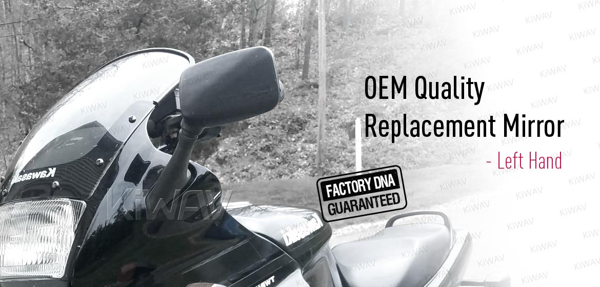 KiWAV OEM replacement mirrors FK172 for Kawasaki Ninja 600/1000 EX500 left hand