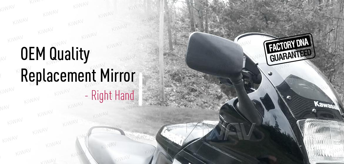 KiWAV OEM replacement mirrors FK172 for Kawasaki Ninja 600/1000 EX500 right hand