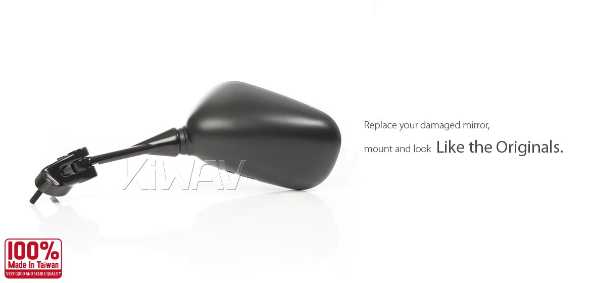 KiWAV OEM replacement mirror FK178 for Kawasaki Ninja ZX10R left hand