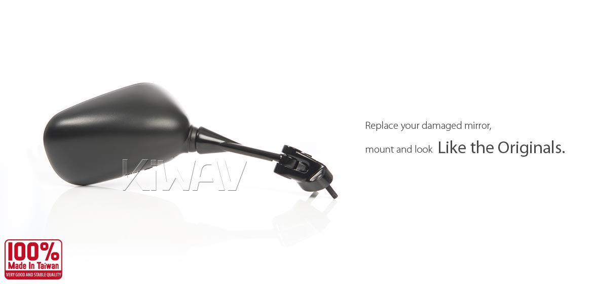 KiWAV OEM replacement mirror FK178 for Kawasaki Ninja ZX10R right hand