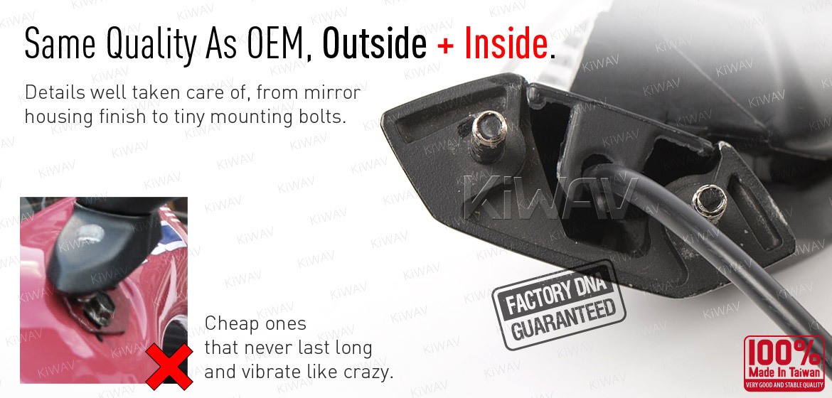 KiWAV OEM quality replacement mirror with turn signal Kawasaki Ninja ZX-10R