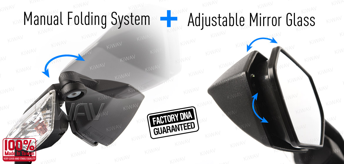 KiWAV OEM quality replacement mirror with turn signal Kawasaki Ninja ZX-10R