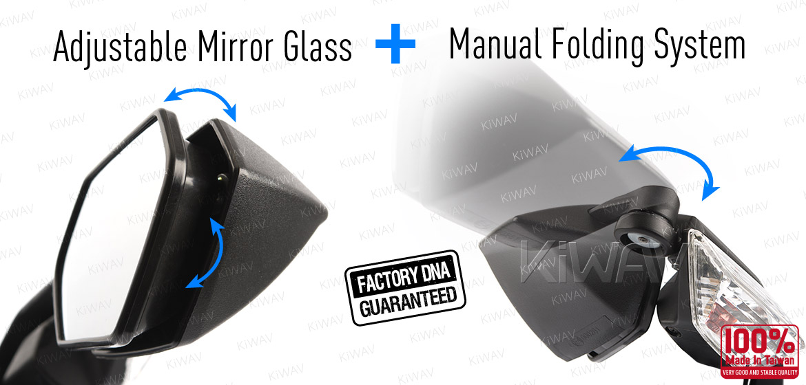 KiWAV OEM quality replacement mirror with turn signal Kawasaki Ninja ZX-10R