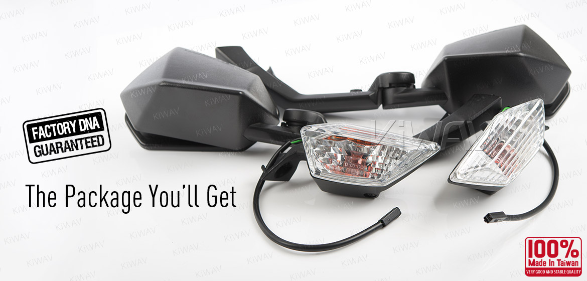 KiWAV OEM quality replacement mirror with turn signal Kawasaki Ninja ZX-10R