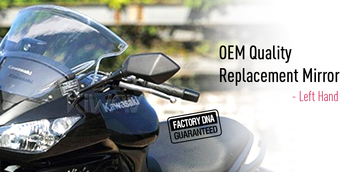 KiWAV OEM quality replacement mirror FK-873 for Kawasaki Ninja 400R 650R black