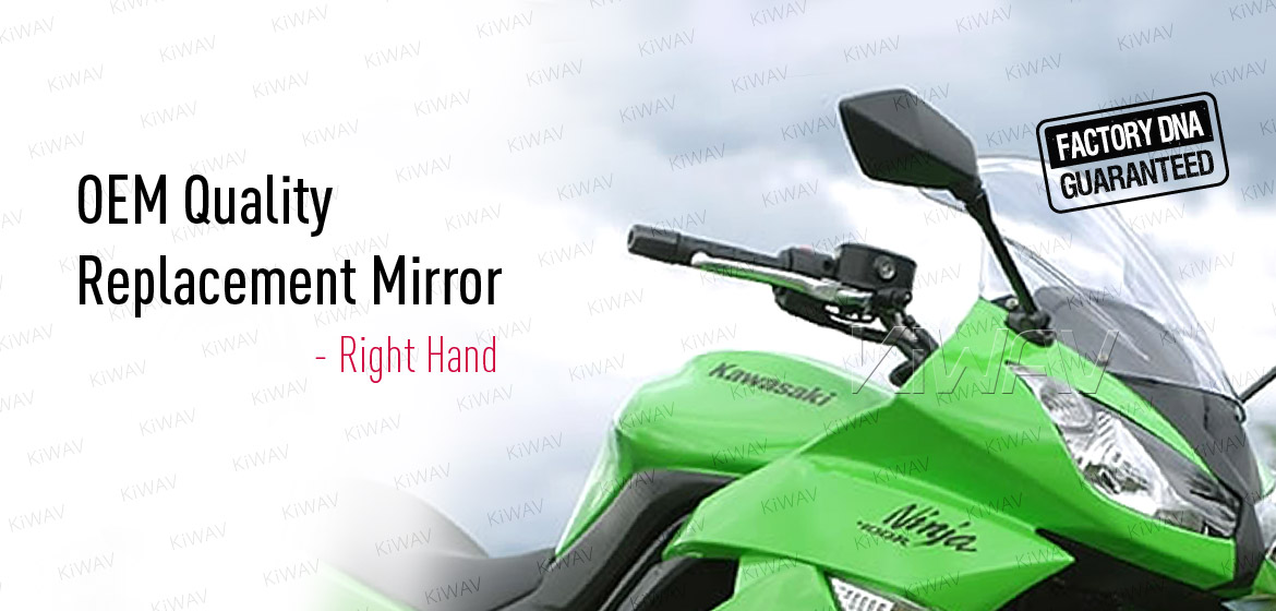 KiWAV OEM quality replacement mirror FK-873 for Kawasaki Ninja 400R 650R black