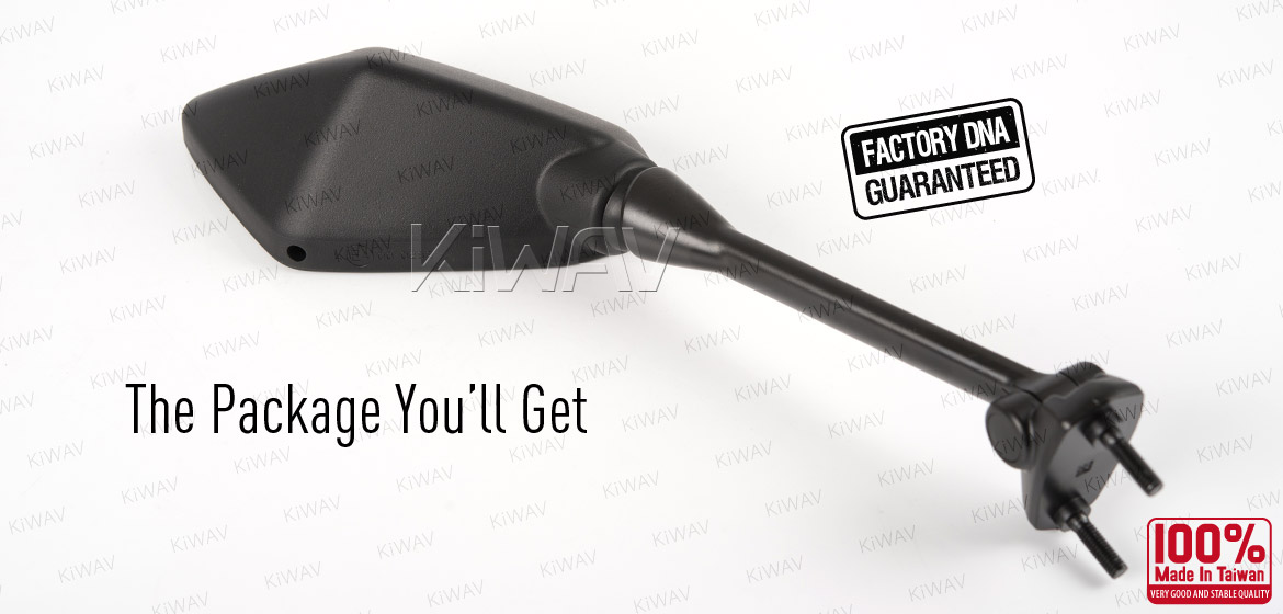 KiWAV OEM quality replacement mirror FK-873 for Kawasaki Ninja 400R 650R black