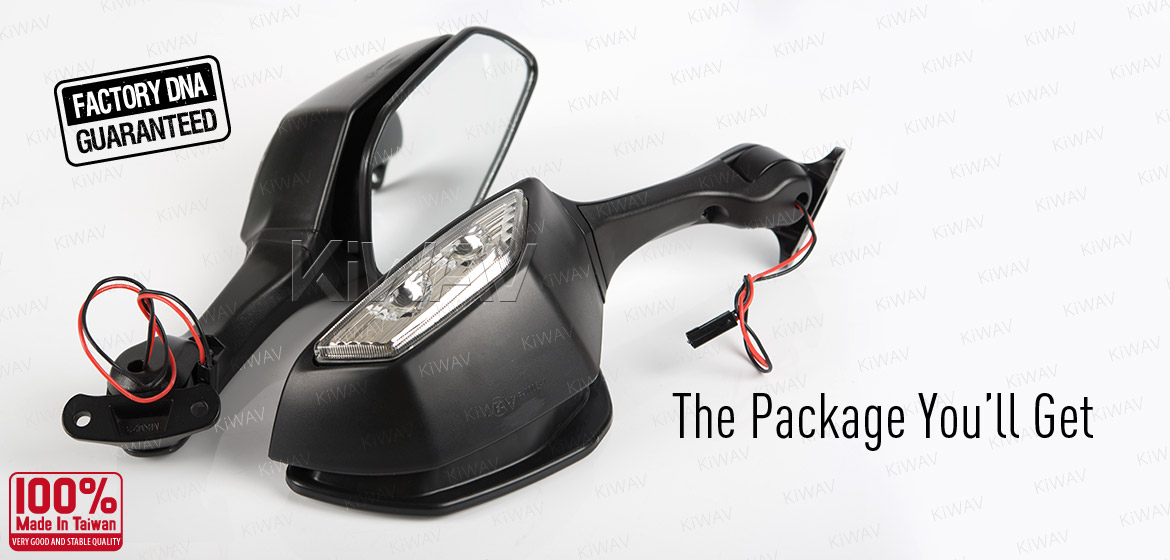 OEM代用品: 補修用ミラー左右セット FK-988 ウインカー付き カワサキ