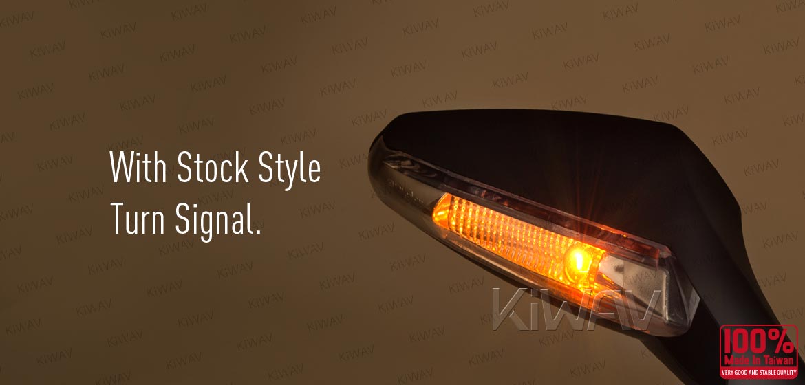 KiWAV OEM quality replacement mirror FP-262 for Gilera SC125 black with turn signal