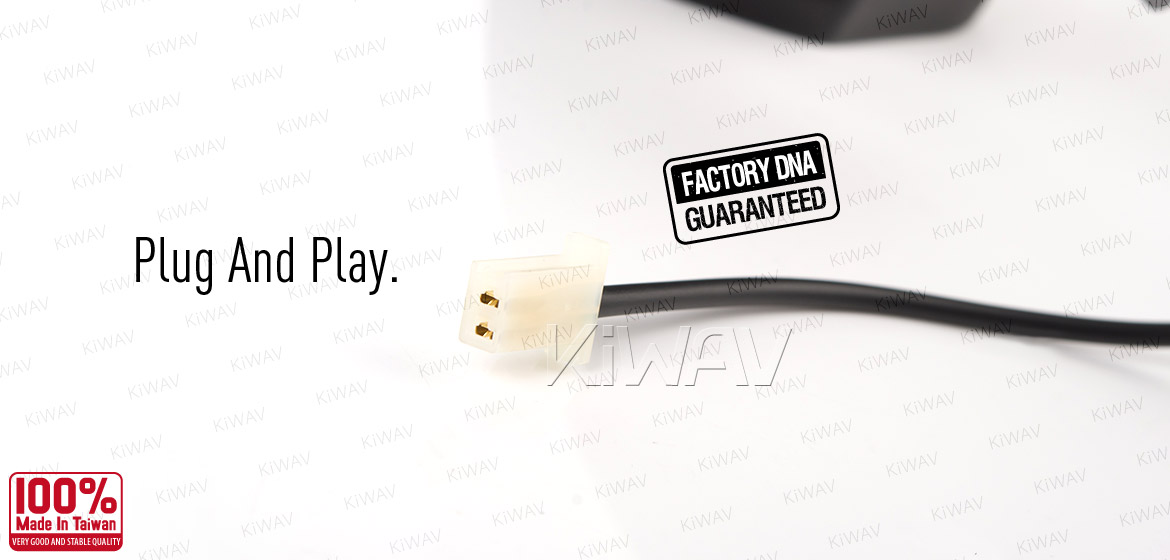 KiWAV OEM quality replacement mirror FP-262 for Gilera SC125 black with turn signal