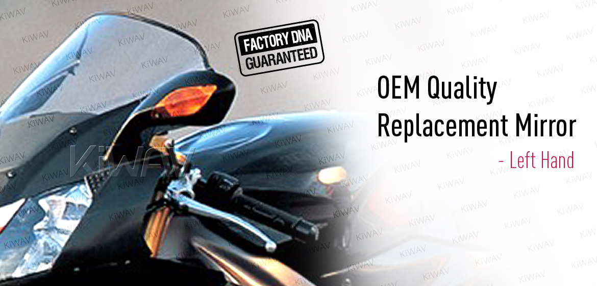 KiWAV OEM quality replacement mirror FP-319 for Aprilia RSV black with turn signal