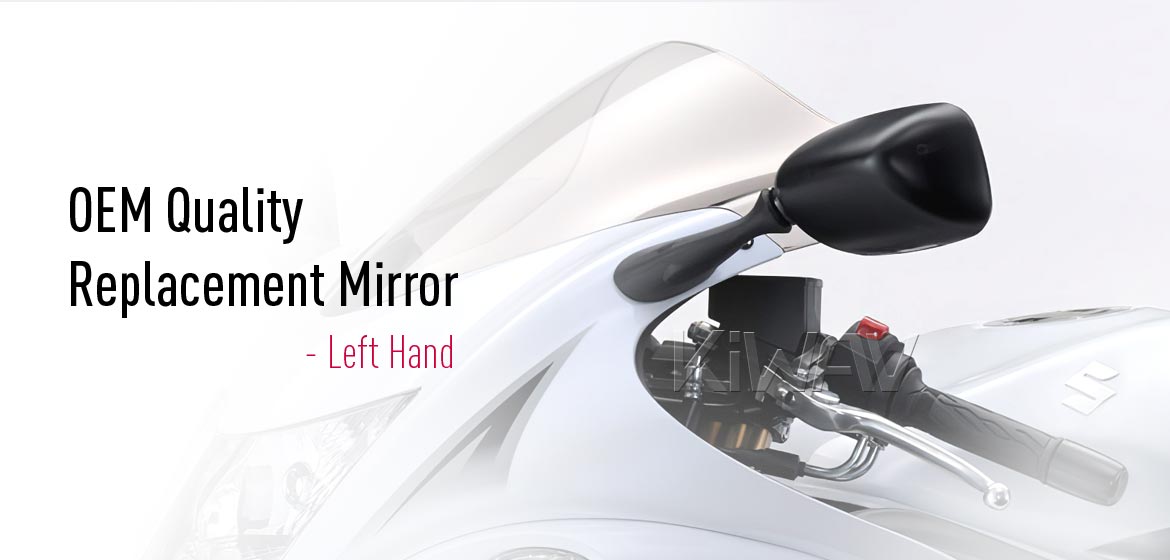 KiWAV OEM replacement mirror FS141 for Suzuki GSXR/GSX left hand