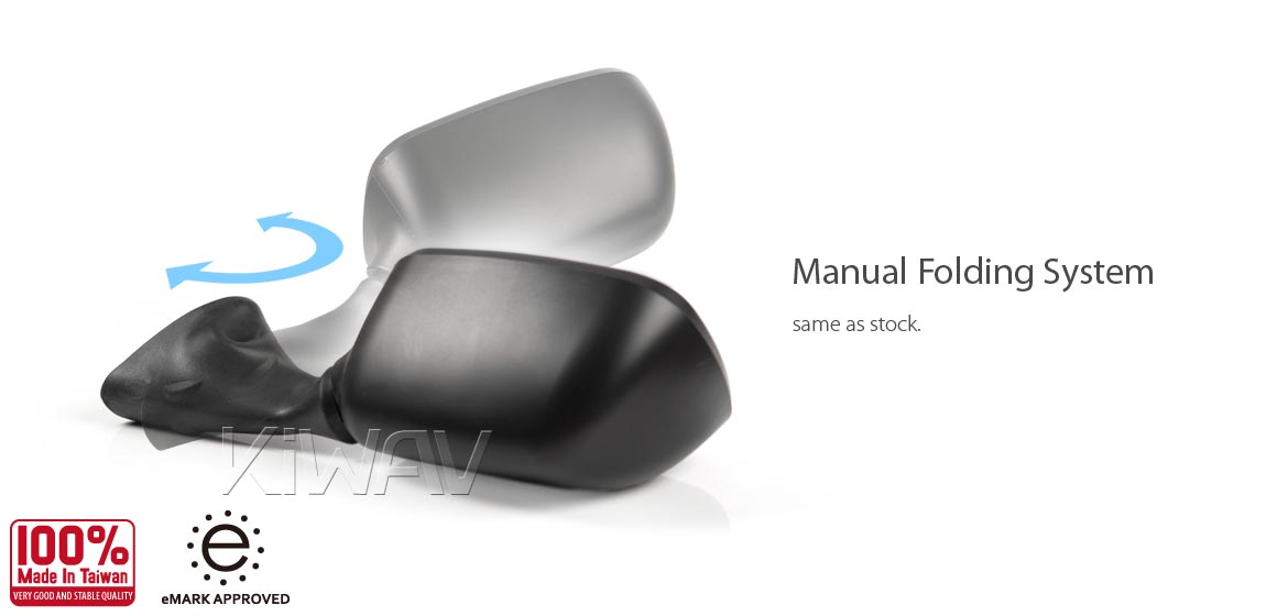 KiWAV OEM replacement mirror FS141 for Suzuki GSXR/GSX left hand