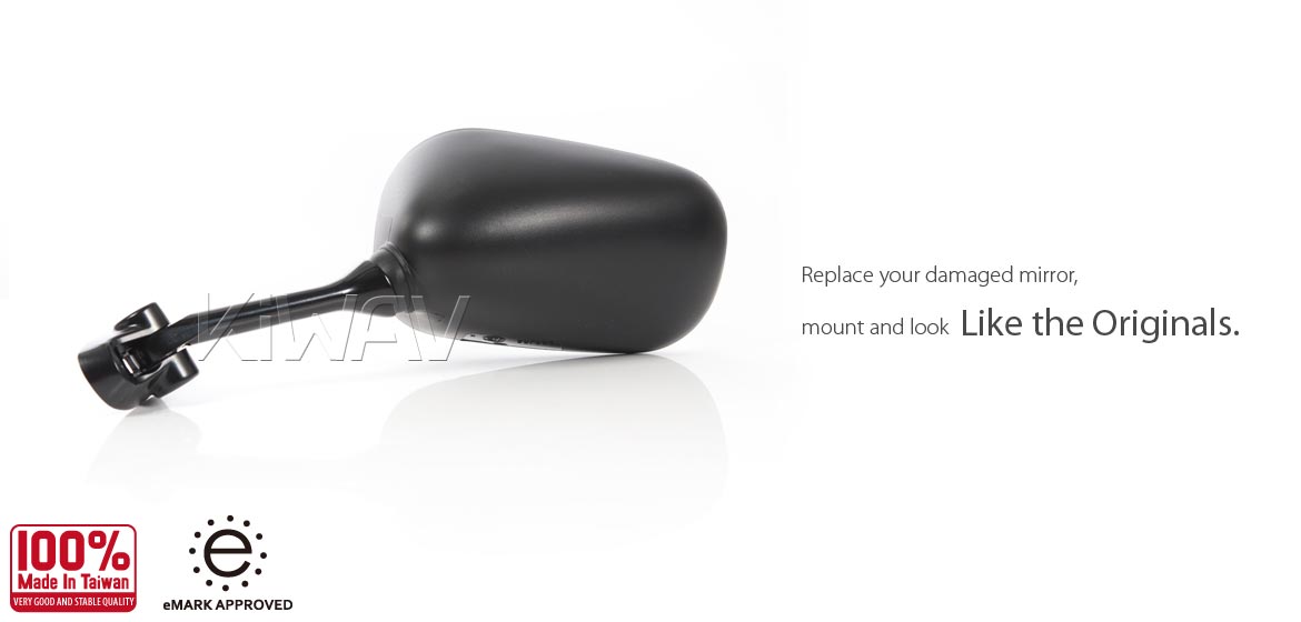 KiWAV OEM replacement mirror FS142 for Suzuki GSXR 1000 '01-'02 left hand