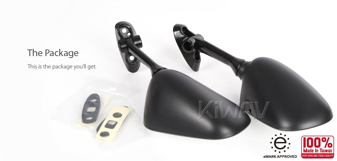 KiWAV OEM replacement mirror FS142 for Suzuki GSXR 1000 '01-'02 a pair