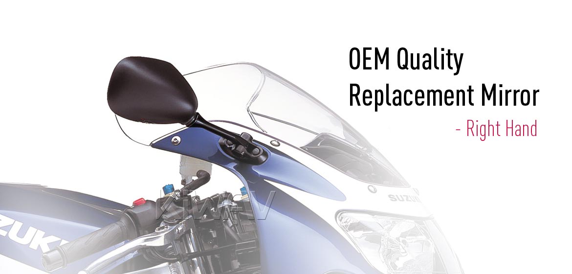 KiWAV OEM replacement mirror FS142 for Suzuki GSXR 1000 '01-'02 right hand