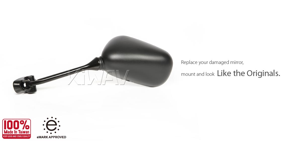 KiWAV OEM replacement mirror FS145 for Suzuki Bandit GSF650S '05-'06 left hand