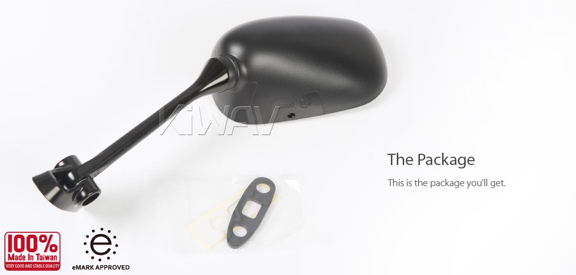 KiWAV OEM replacement mirror FS145 for Suzuki Bandit GSF650S '05-'06 left hand