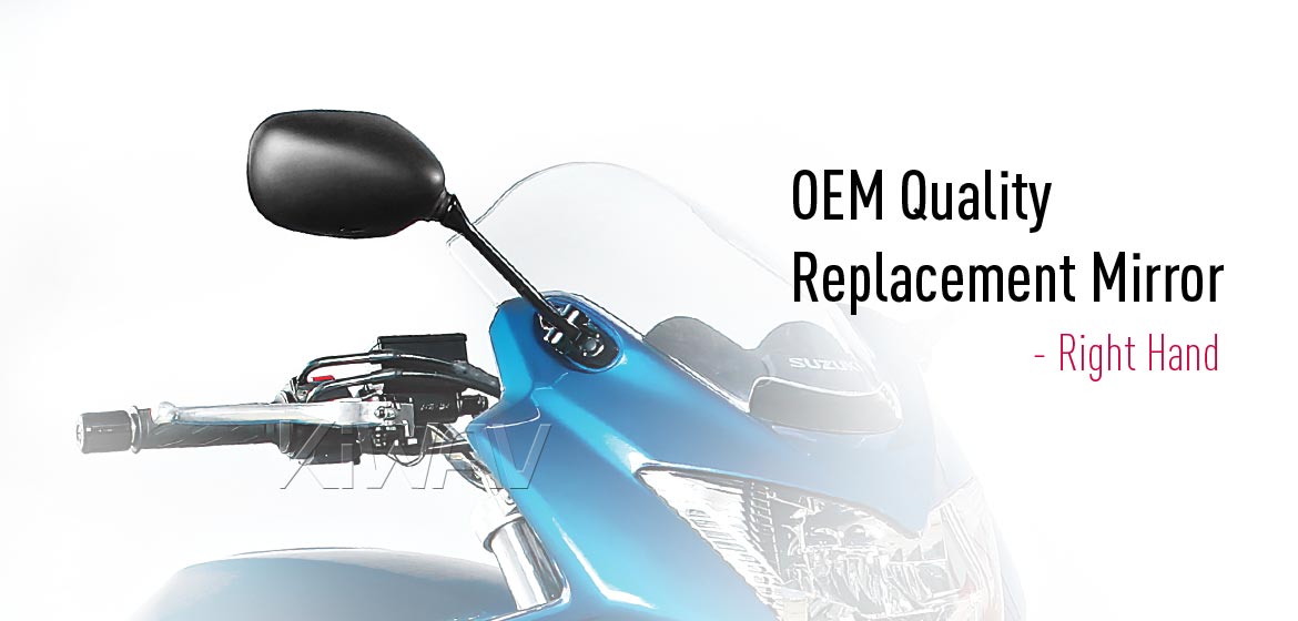 KiWAV OEM replacement mirror FS145 for Suzuki Bandit GSF650S '05-'06 right hand