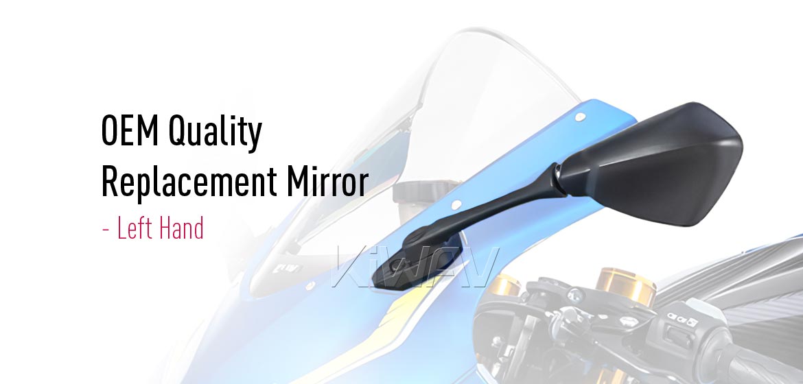 KiWAV OEM replacement mirror left hand LH compatible for Suzuki GSX-R 1000 2017~
