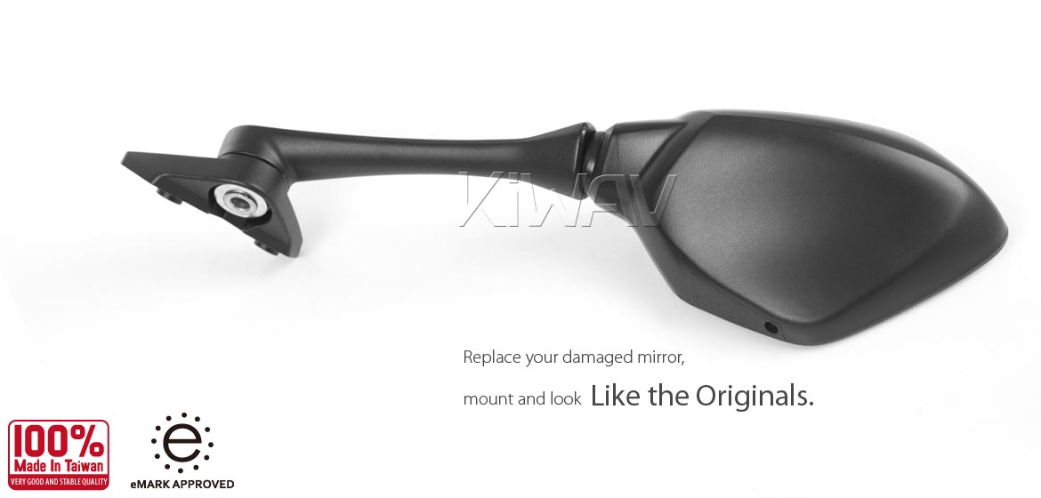 KiWAV OEM replacement mirror left hand LH compatible for Suzuki GSX-R 1000 2017~