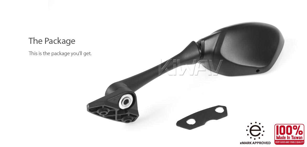 KiWAV OEM replacement mirror left hand LH compatible for Suzuki GSX-R 1000 2017~