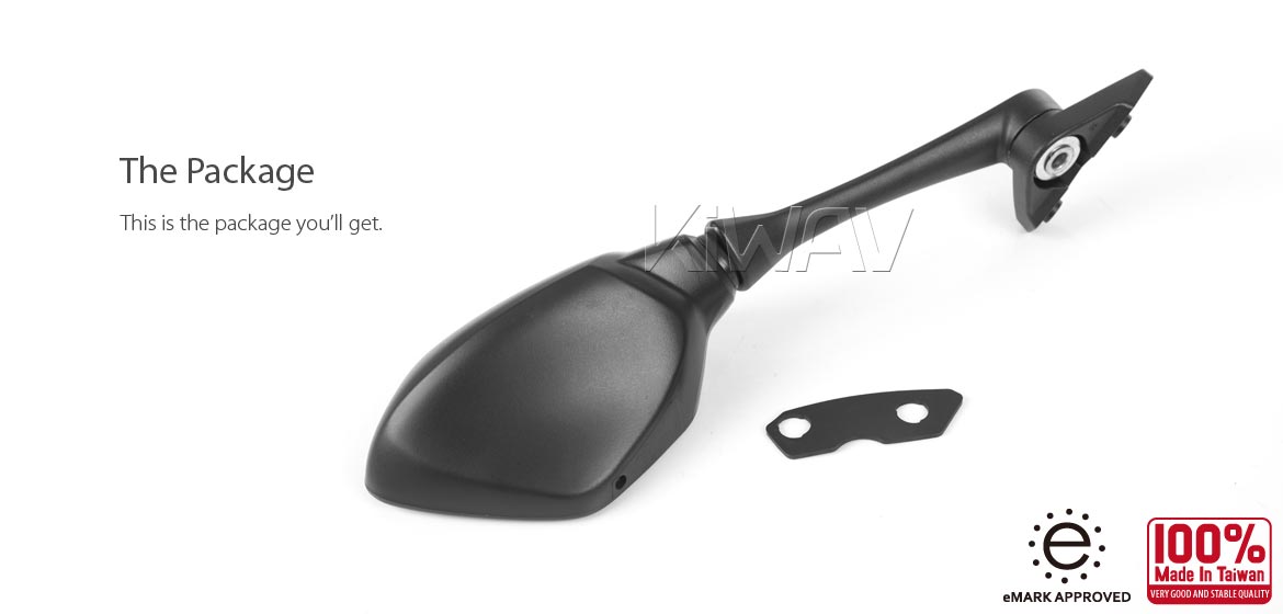 KiWAV OEM replacement mirror right hand RH compatible for Suzuki GSX-R 1000 2017~