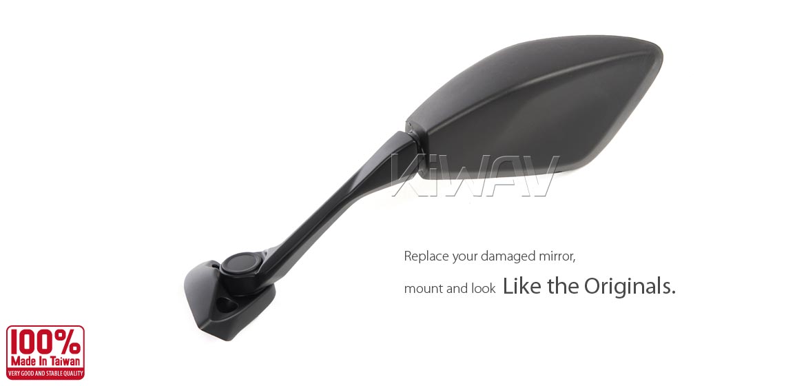 KiWAV OEM replacement mirror left hand LH compatible for Suzuki GSX-250R 18~19