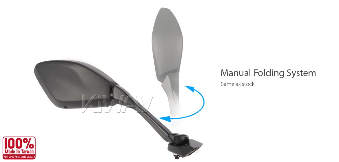 KiWAV OEM replacement mirror right hand RH compatible for Suzuki GSX-250R 18~19