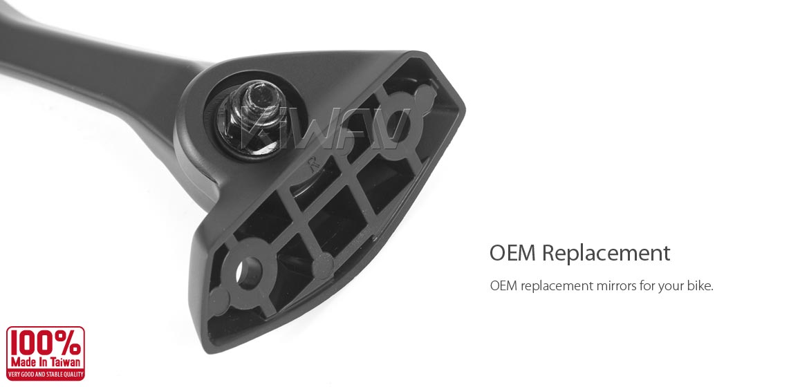KiWAV OEM replacement mirror right hand RH compatible for Suzuki GSX-250R 18~19