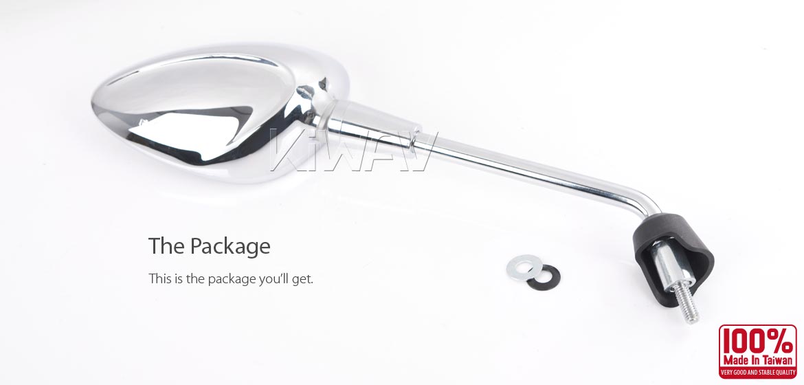 KiWAV OEM replacement mirror glass left hand compatible for Vespa Sprint'14~'17