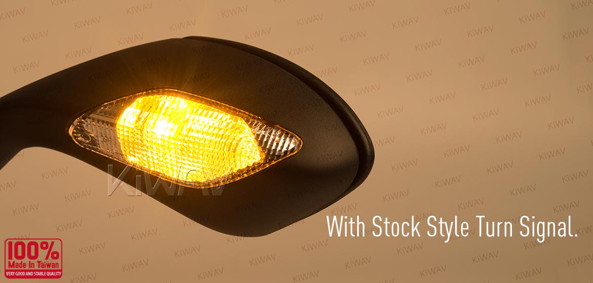 KiWAV OEM quality replacement mirrors FV-934 for Aprilia SRV 850 black with turn signal